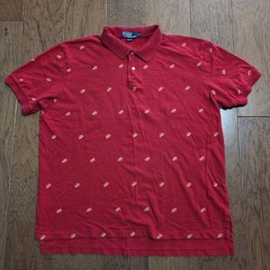 Polo Ralph Lauren Polo Shirt Mens XL Red Crab Embroidered Nautical Casual Cotton